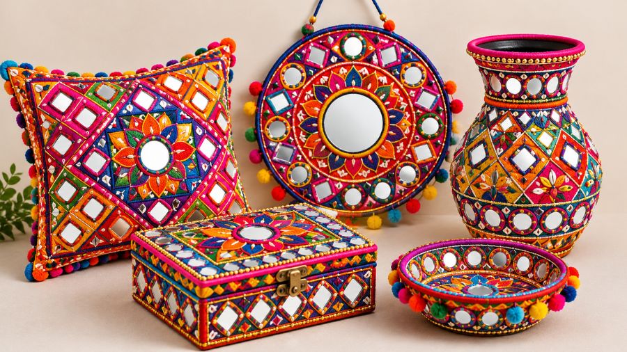 mirror work handicrafts