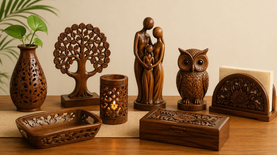 wooden table decor handicrafts items