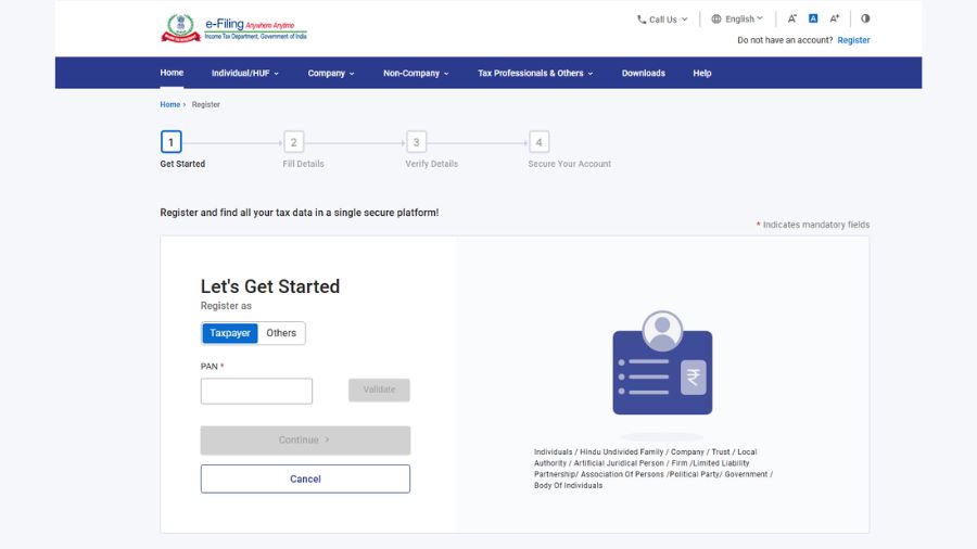 How to Register on the e-Filing Portal