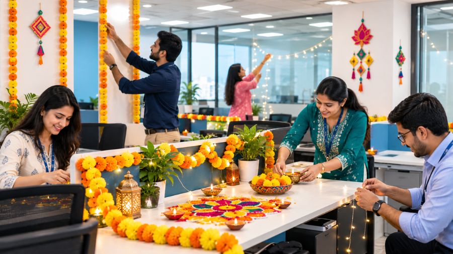 Organize a Diwali Desk or Team Decoration Contest